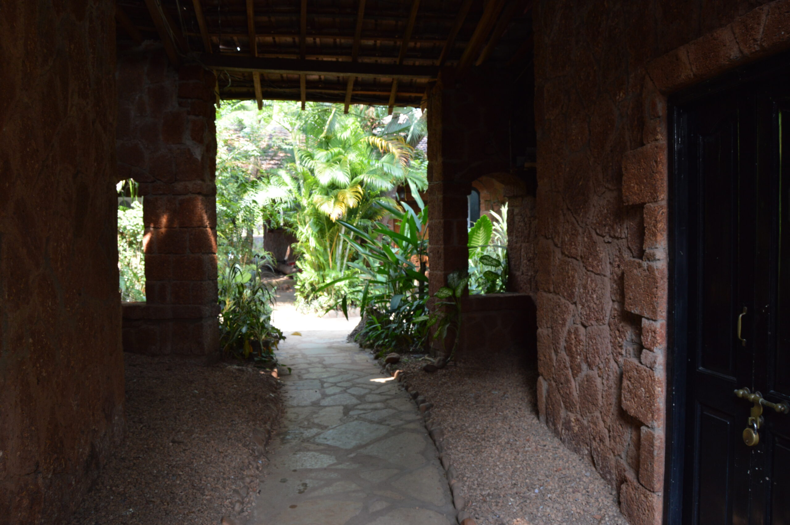 Paved courtyards and paths, Laguna Anjuna