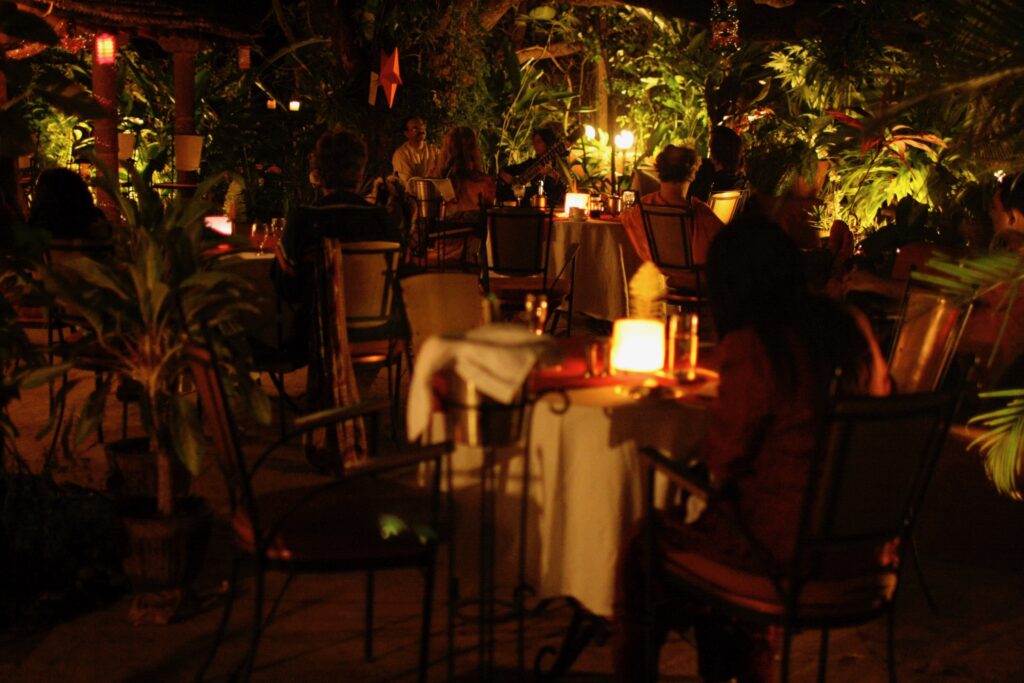 Garden Restaurant by night, Laguna Anjuna